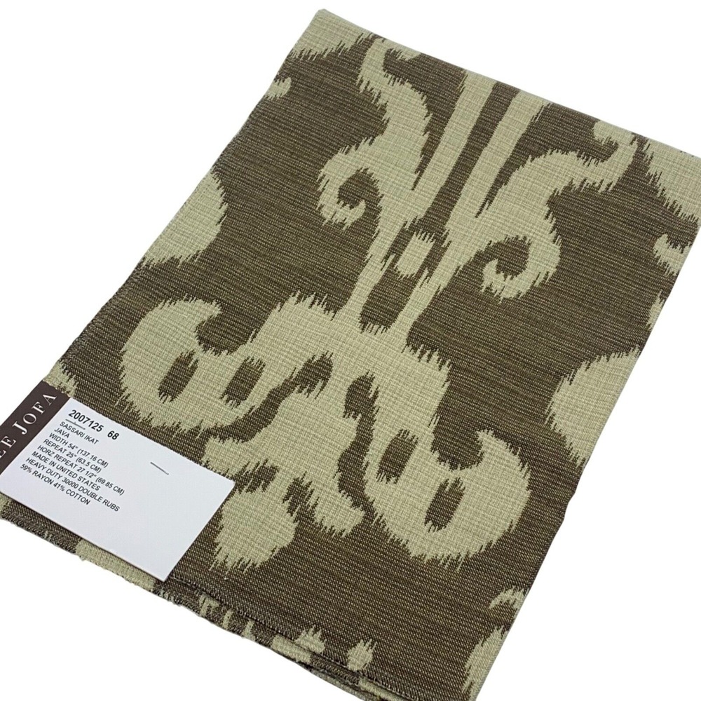 Lee Jofa Sassari Ikat Java Brown/Beige  Rayon/Cotton Fabric Sample/Remnant Craft